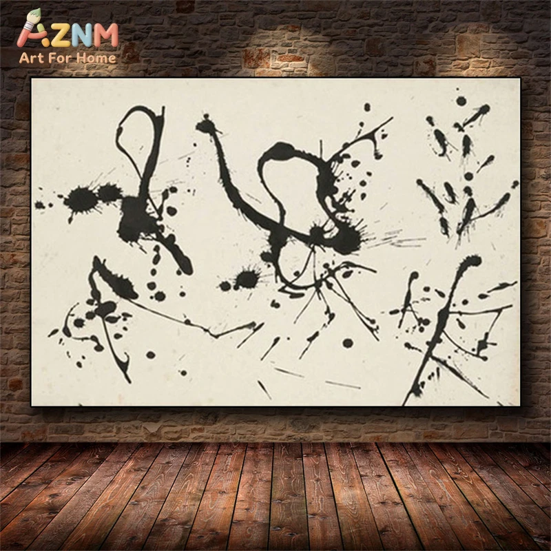 AZNM Jackson Pollock Abstract Splatter Art Canvas Wall Art, Colorful Expressionism Print, Modern Home Decor