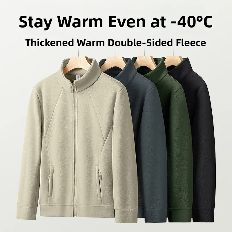 

Men's Faionable Casual Fce Lined Jaet Stand Collar Coat Warm Comfortable All Match Winter New Arrival Polyester Fiber