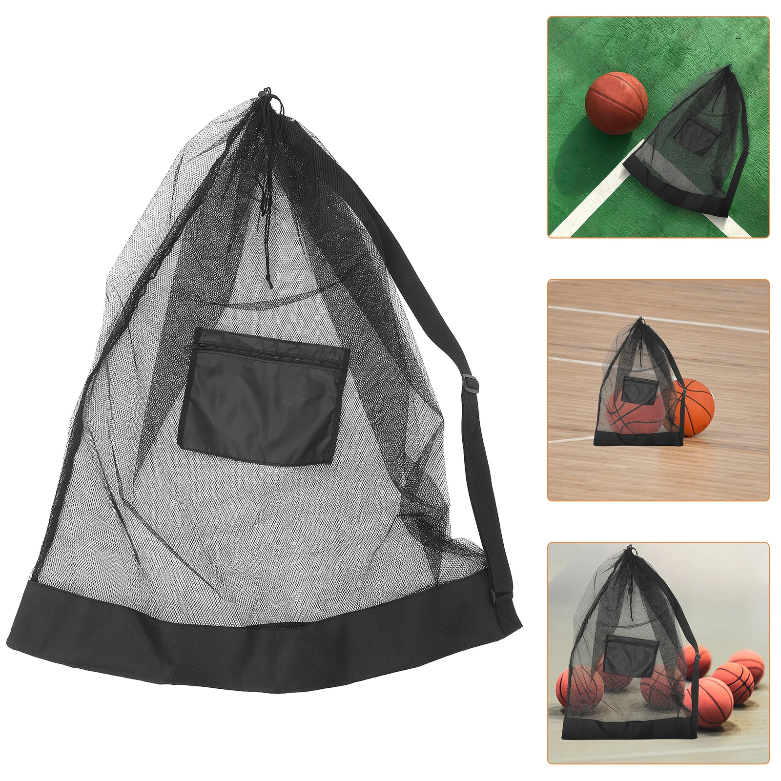 

Large Mesh Basketball Drawstring Bag Durable Sports Ball Carrier Portable Mesh Ball Storage Organizer Basketball Bag