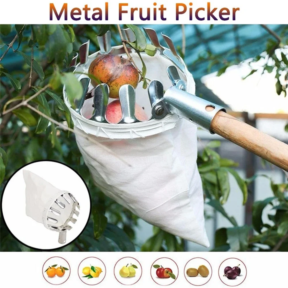 

AIRAJ Garden Fruit Picker Head 16CM opening diameter Orchard High-altitude fruit picker Pouch Detachable Farm Fruits Collector