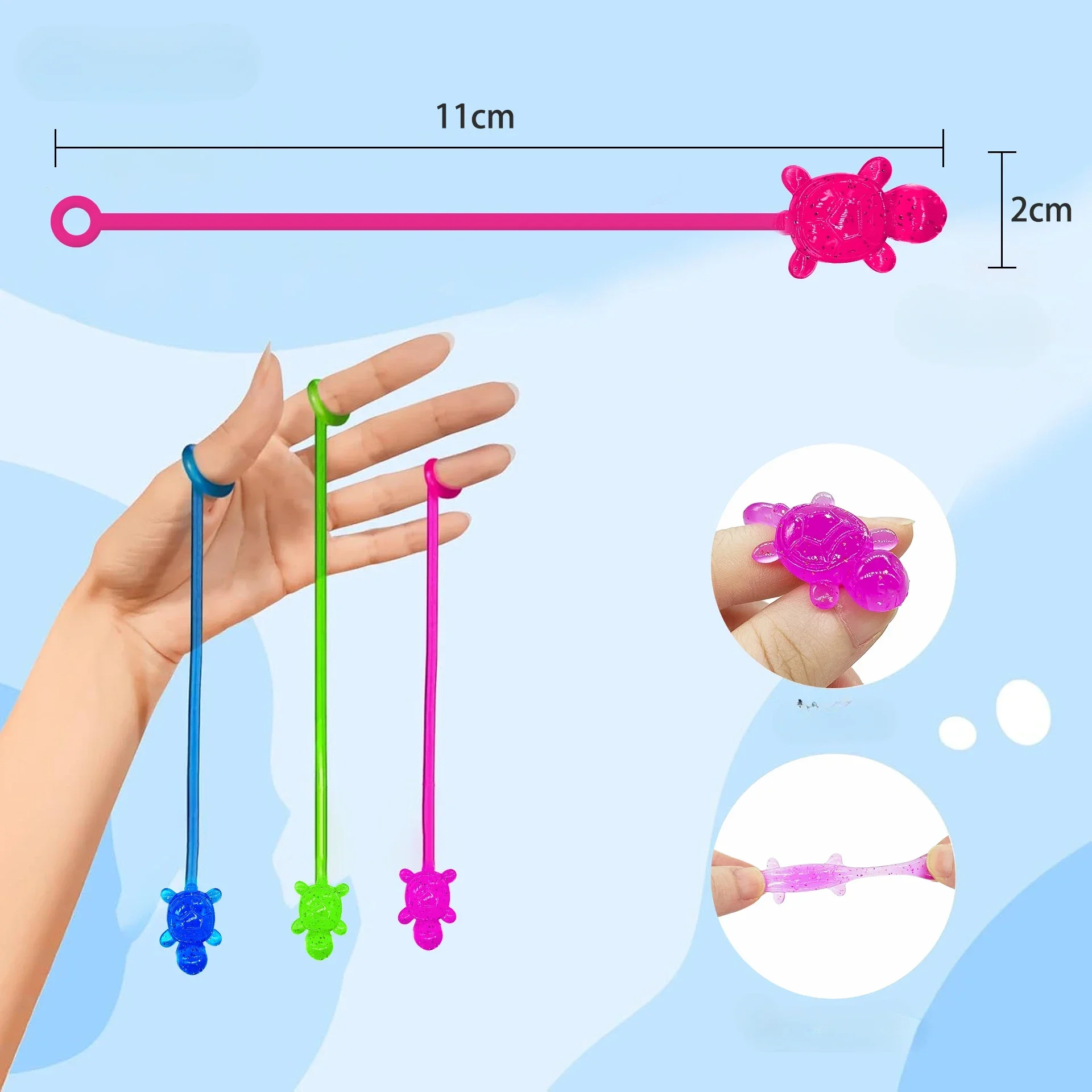 10/20 pièces enfants amusant collant tortue jouet paume élastique tortue jouet enfants Parent-enfant interactif fête jouet cadeau