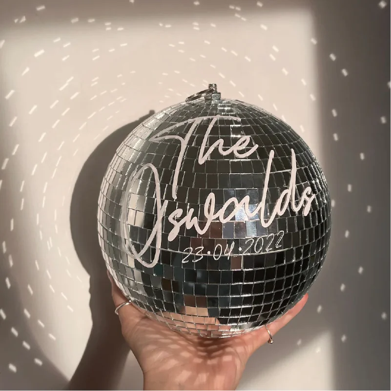 

Personalised Disco Ball 20cm Party & Wedding Decor Unique Gift Disco Theme Parties DIY Weddings Showers Events Hen Do