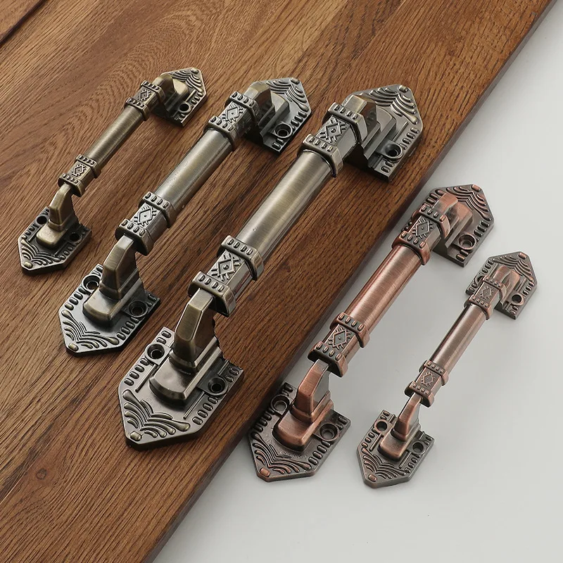 

4 Pcs Scandinavian Cabinet Handles - Modern Vintage Drawer Pulls with No Drill Installation, Self-Adhesive Backing & 3M Tapes In