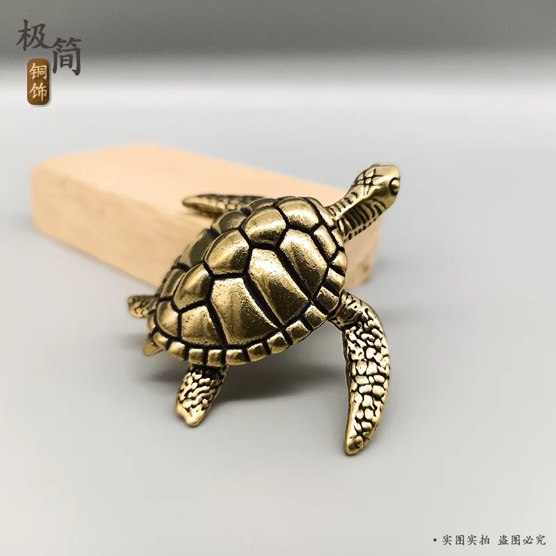 

Solid Brass Sea Turtle Craft Desktop Tea Pet Small Ornament Creative Meaning Supports Dropshipping