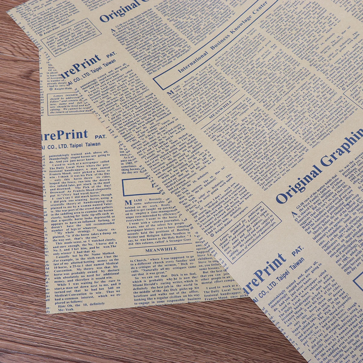 Vintage Wrapping Paper For Flowers Gift Kraft Packaging Newspaper Design Retro Craft Sheets Diy Scrapbooking Birthday