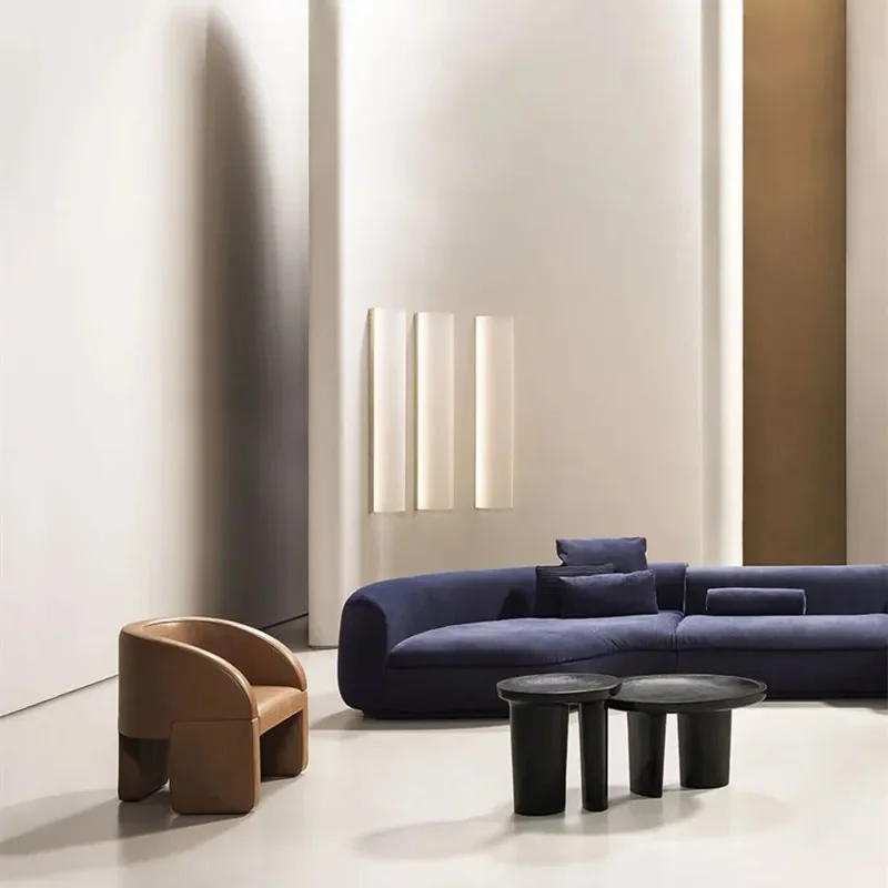 

Curved Sofa, Wabi-sabi Wind Living Room Corner Princess Pedal Combination