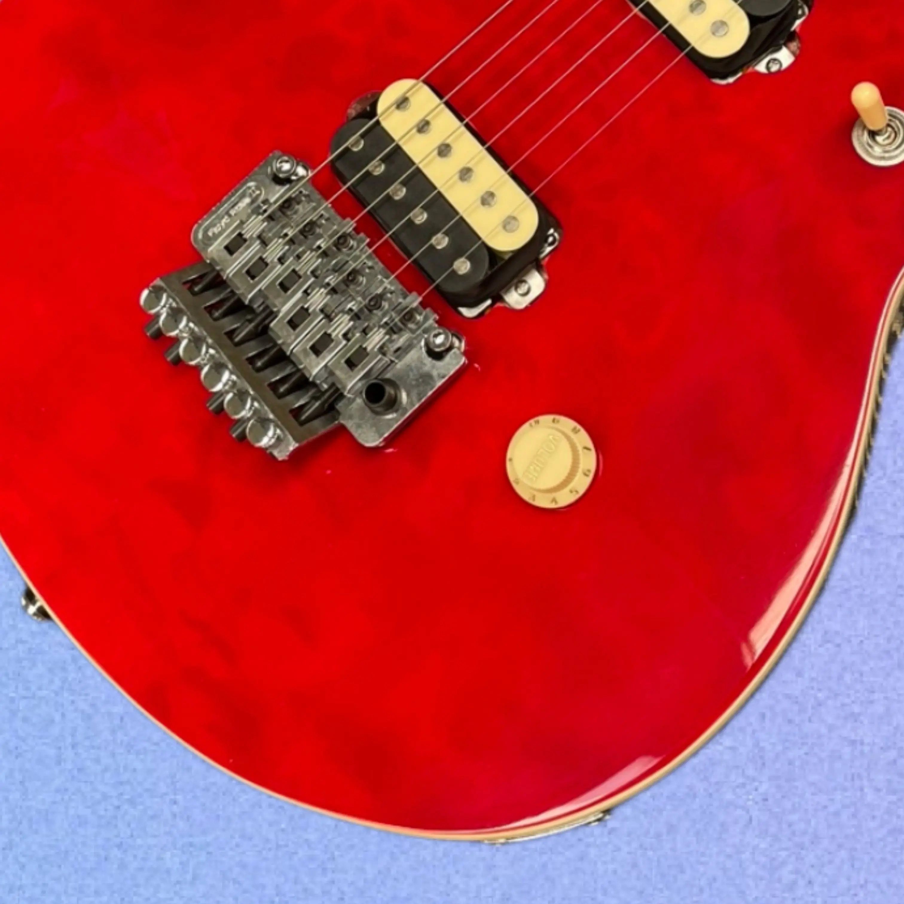 Vintage Red Round Electric Guitar With HH Pickups, Maple Fingerboard, Single Volume Knob Guitars—Ideal For Beginners Guitarra