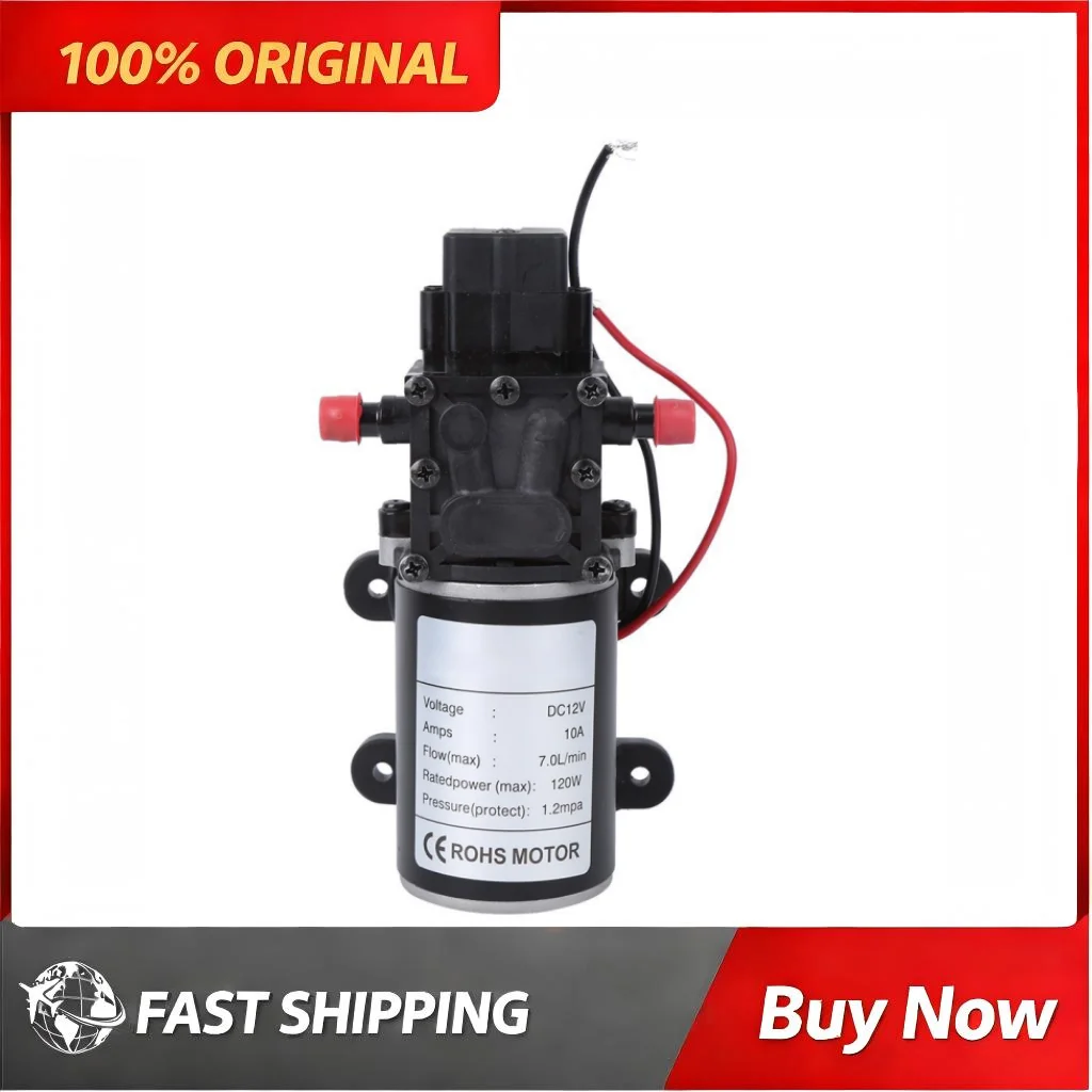 12V/18V DC Diaphragm Pump 120W Automatic Flower Watering Straight Tube Right Outlet Garden Farm Irrigation Equipment