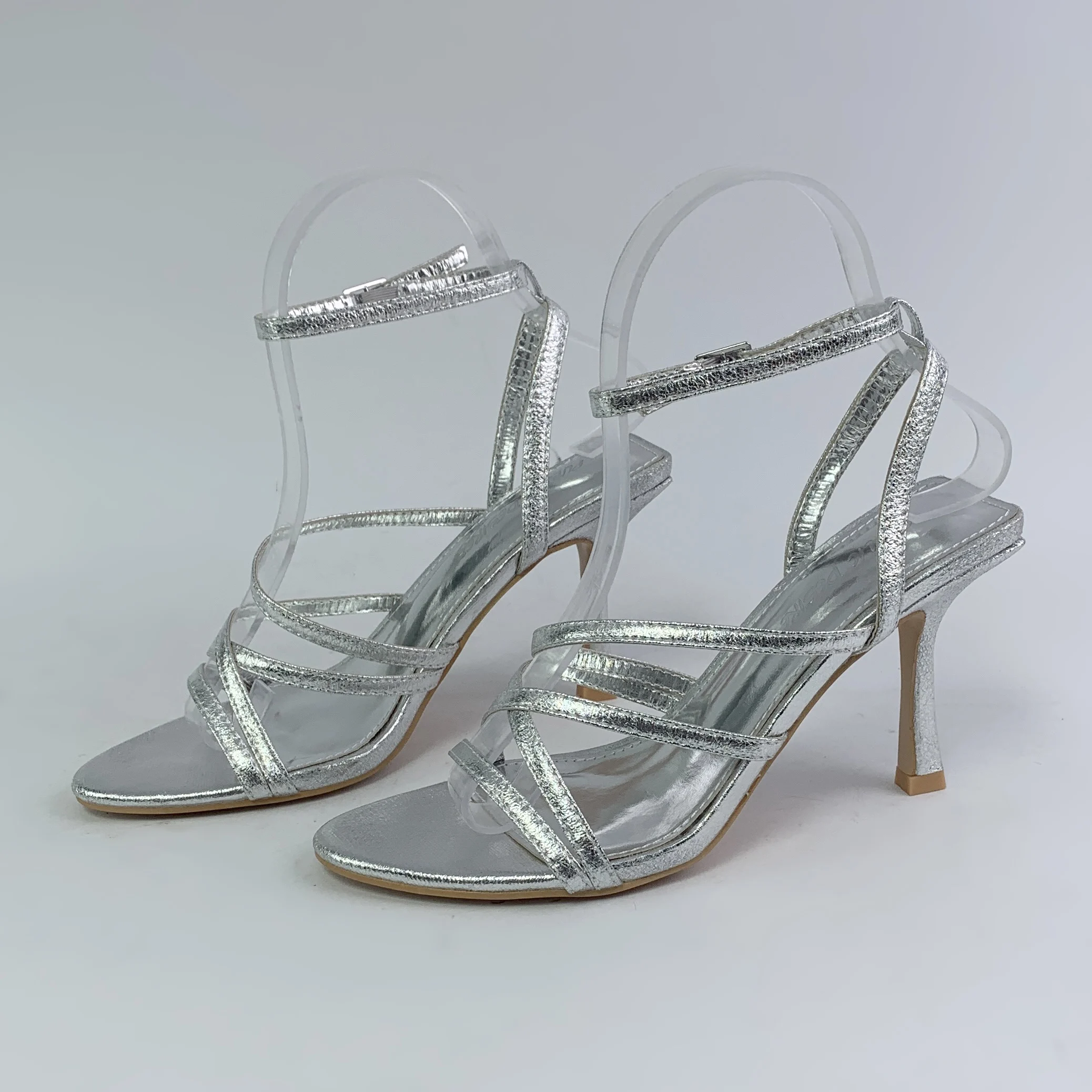 

Европейские и американские босоножки с перекрестными ремешками, туфли на тонком каблуке с открытым носком для вечеринок, свадебные туфли больших размеров