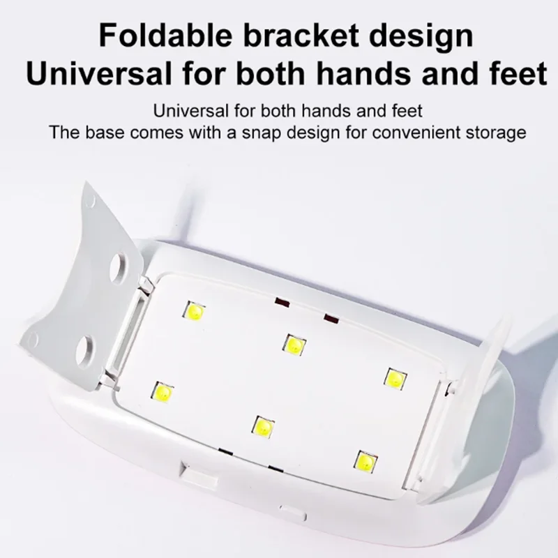 Nagellampe für den Heimgebrauch zum Trocknen von Nagellack, Lack mit USB-Kabel, 6 W, Mini-Nageltrockner, tragbar, 6 LEDs, UV-Maniküre-Lampe