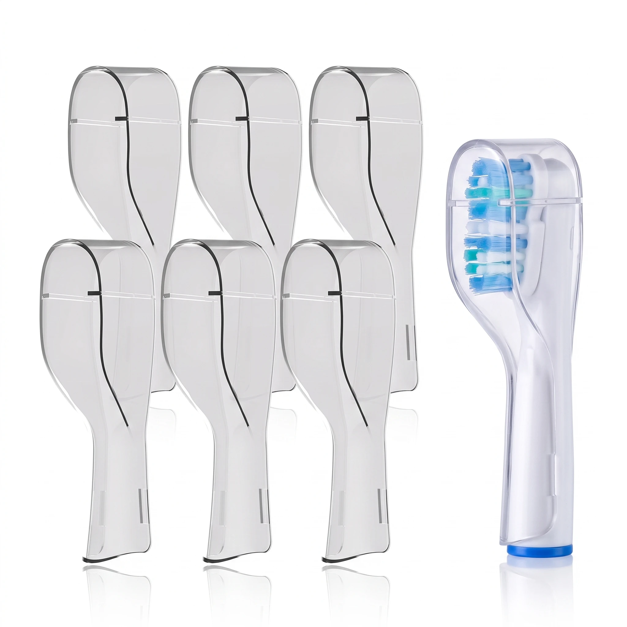 Dual-Head Brush Head Dustproof Protective Cap for Oral EB-417A SB-417A OLB Toothbrush, Multi-Color Snap-On Travel Hygiene Cover
