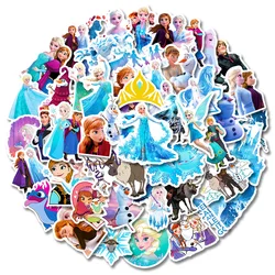 10/30/50 szt. Naklejki Disney Frozen Elsa Anna Princess Kawaii dla dziewcząt naklejki z kreskówek DIY na rower naklejka winylowa samochodowy na laptopa dla dzieci