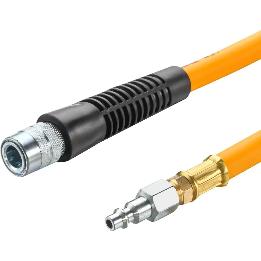 중공업용 에어 호스 릴, 듀얼 암 디자인, 3/8 x 65피트 하이브리드 폴리머 호스, 자동 되감기 기능 탑재