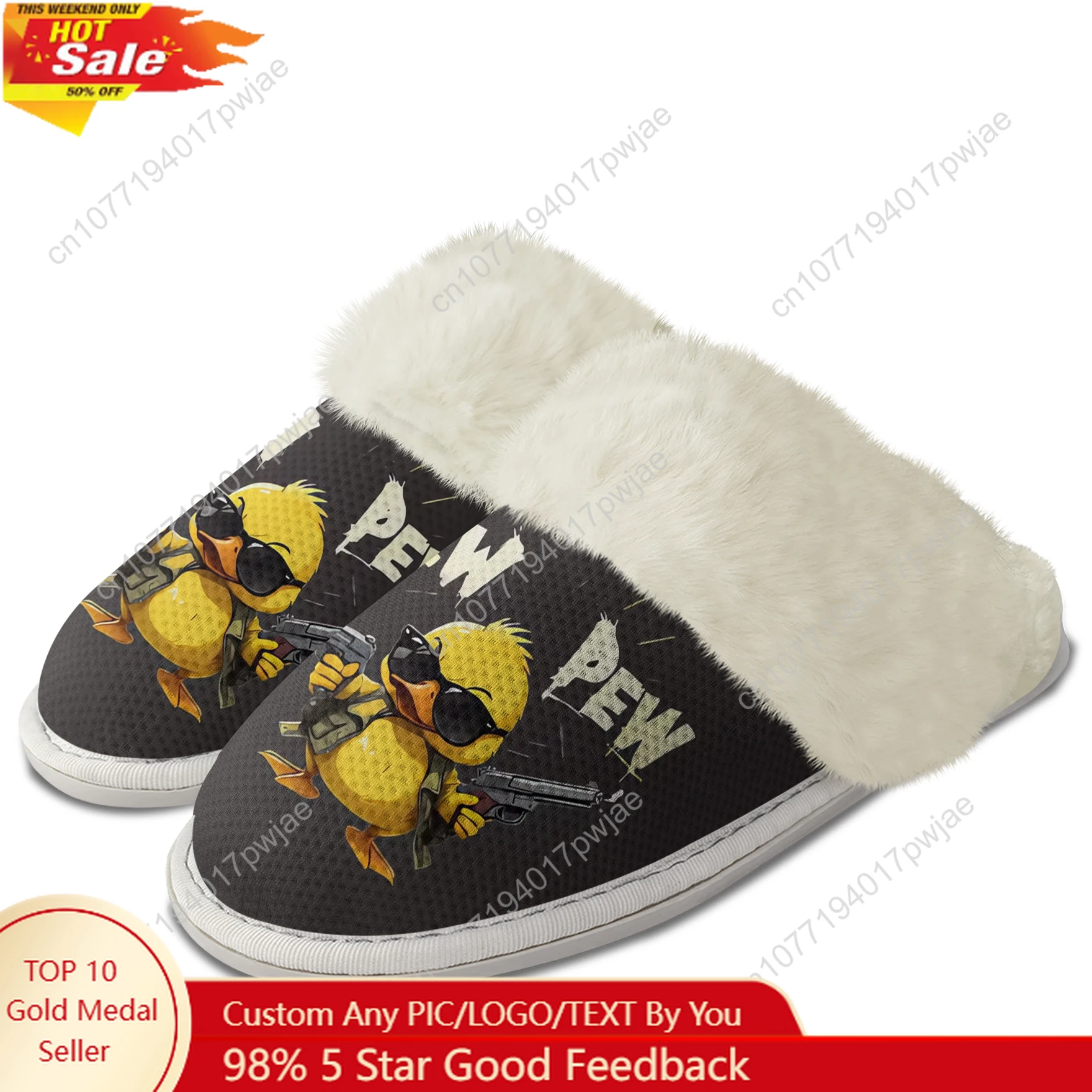 

Pew Pew Madafakas Fun Pattern Plush Slippers Keep Warm Shoes Mens Womens Breathable Home Cotton Thermal Lightweight Slipper
