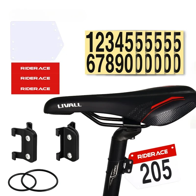 

Bicycle Triathlon Racing Number Plate Mount Holder Bike Seatpost Racing Cards Bracket Holder With Rubber Band Accessories