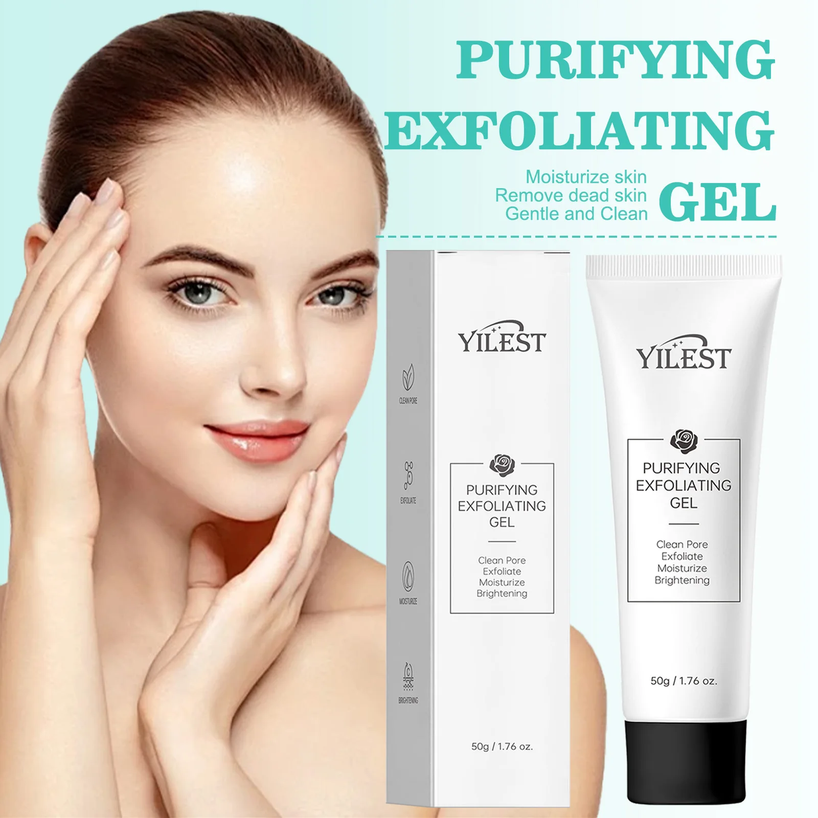 Exfoliating Gel 50g Face Body Dead Skin Remover Blackhead Eliminator Gentle Peeling Scrub Deep Cleansing Smooth Skin Care