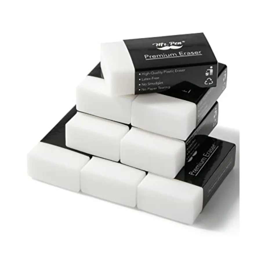 Pencil Eraser, Large Latex Free Block Erasers for School, Office, Art Sketching, Homework, Exams, Clean Smudge-Free Correction