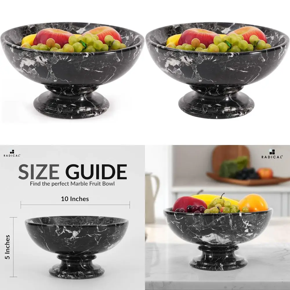 

10 черных мраморных чаш для фруктов ручной работы — идеально подходят для декора кухни и прихожей