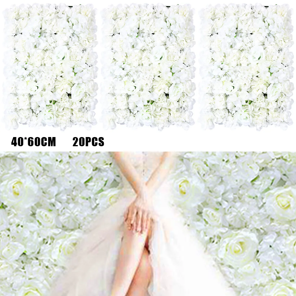 

Lifelike Artificial Banquet Flower Wall Panel Floral Decor for Romantic Wedding Party Layout