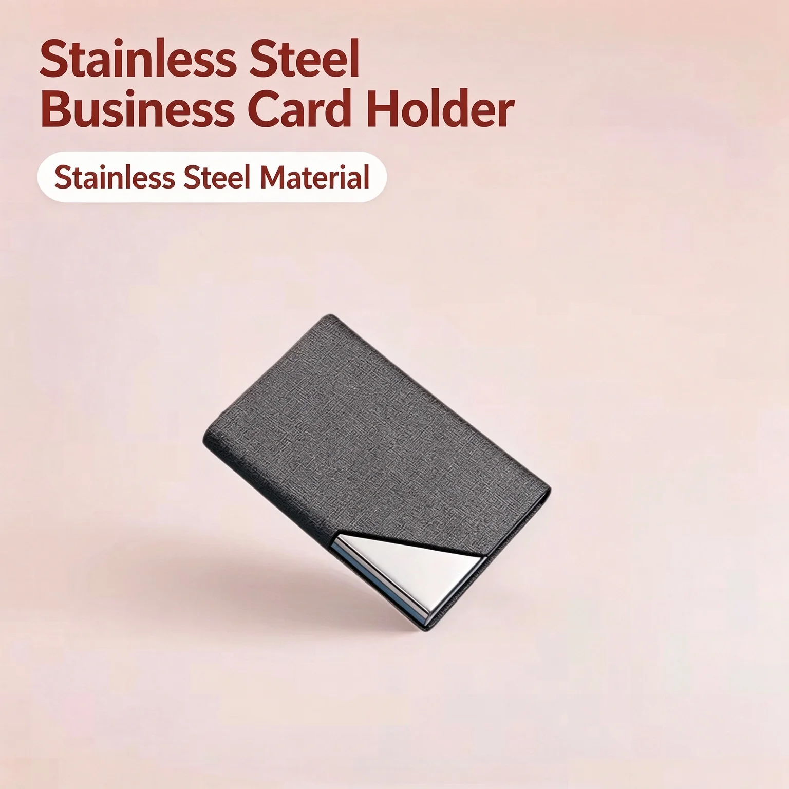 Stainless Steel Business Card Box With Custom Laser Logo, Aluminum Card Holder For Exhibition Presents