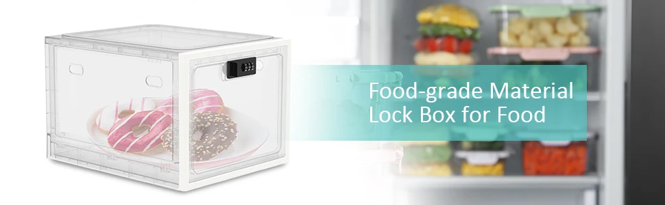 Boîte De Rangement Verrouillable Réfrigérateur – Plastique Transparent Avec Code 3 Chiffres, Grande Capacité, Ventilation, Pour Aliments, Médicaments Ou Objets Personnels