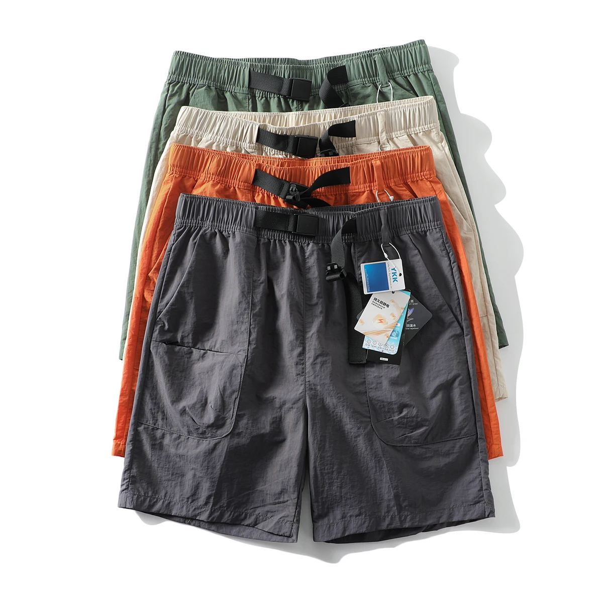 กางเกงลำลองผู้ชายสำหรับกิจกรรมกลางแจ้ง ระบายอากาศได้ดี กันน้ำ ทรงตรง สไตล์ลำลอง แฟชั่นฤดูร้อน ความยาวห้าส่วน