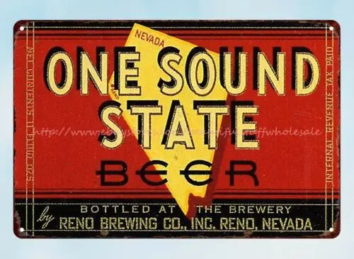 interior decoration One Sound State Beer Nevada metal tin sign