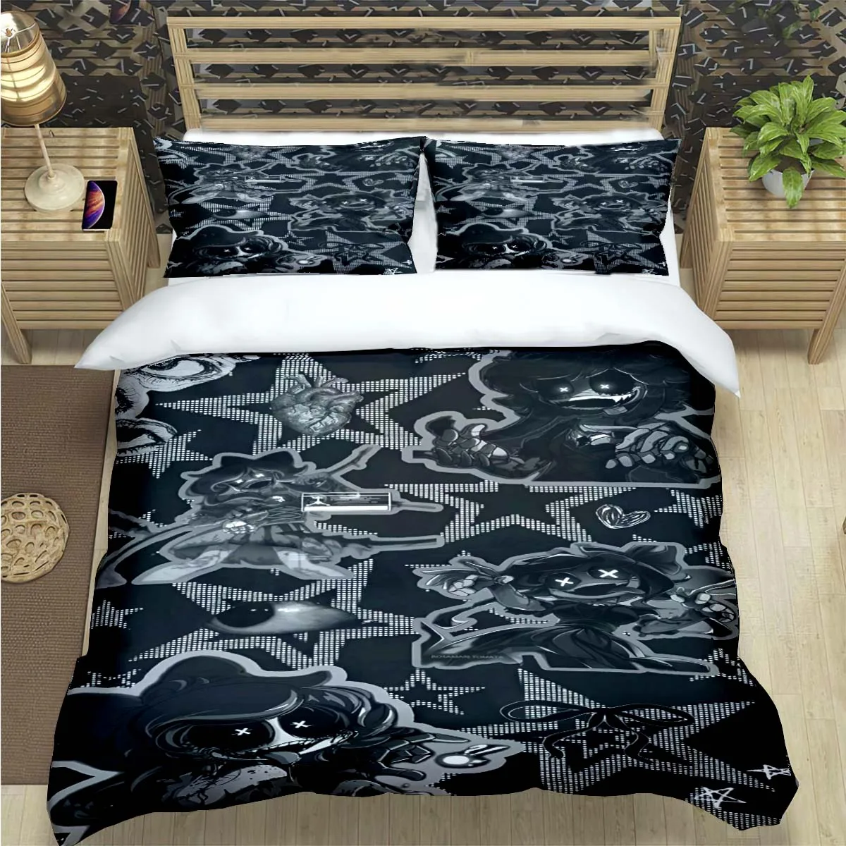 

Fashion Hot Cartoon Murder Drone Print Bedding Set Duvet Cover Comforter Bed Youth Kids Girl Boys Luxury Birthday Gift