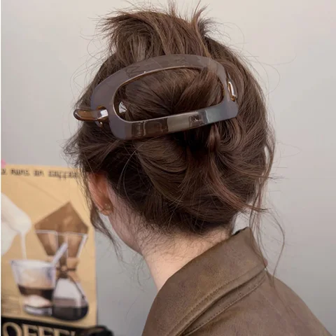 Винтажные сплошные овальные простые заколки для волос с закручиванием для женщин, украшение для волос, повязка на голову, заколка, модные аксессуары для волос овальная заколка для волос купить - №4
