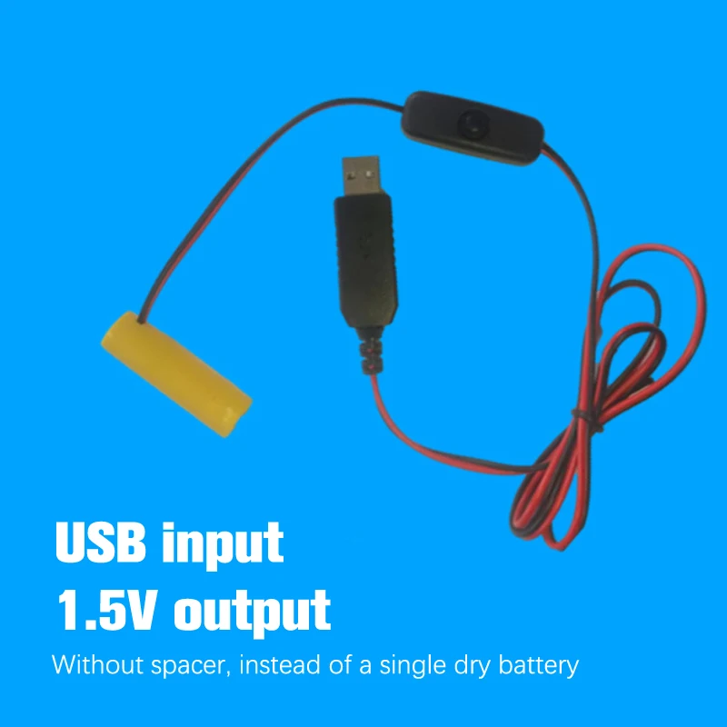 Imitacja baterii Adapter USB kabel wyłącznik zasilania zastąpić baterie do pilotów zabawki do kamery LED Strip