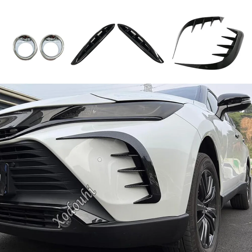 For Toyota Venza/Harrier 2021 2022 2023 2024 ABS Car Front Fog Light Eyebrow Cover Decoration Frame Trim Exterior Accessories