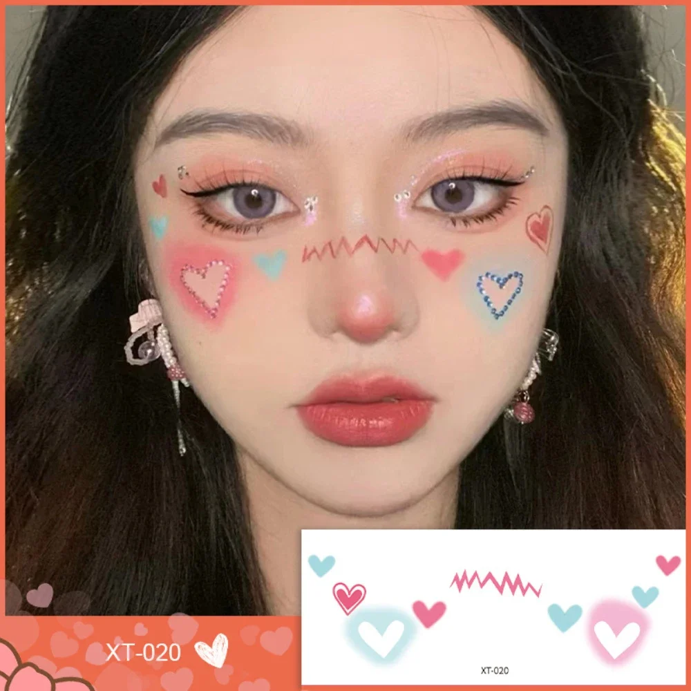 

Face Temporary Tattoos Cartoon Love Star Flowers Rainbow Fashion Face Freckle Sweet Tattoo Stickers For Girls Boys Makeup Party