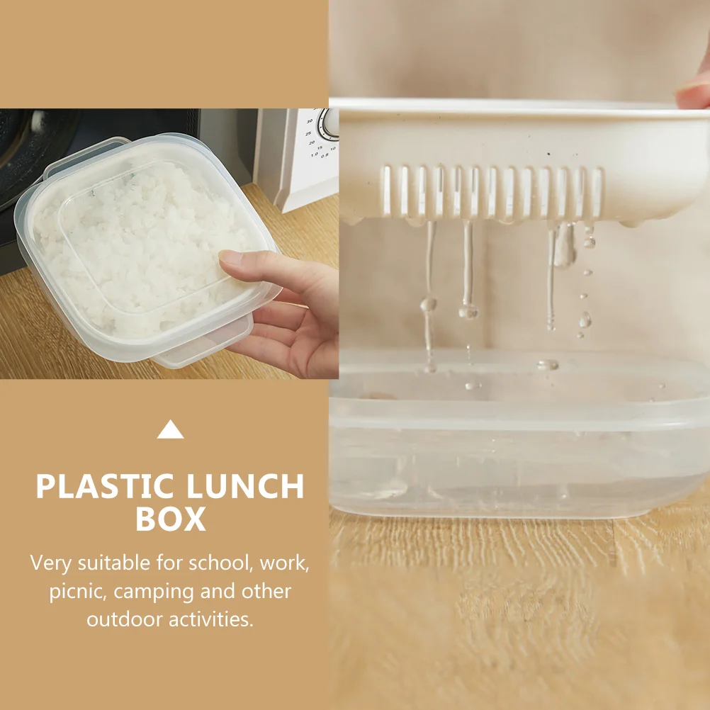 

2pcs Microwave Heating Lunch Box Large Capacity Portable Food Container Sealed Lid For Office School Camping