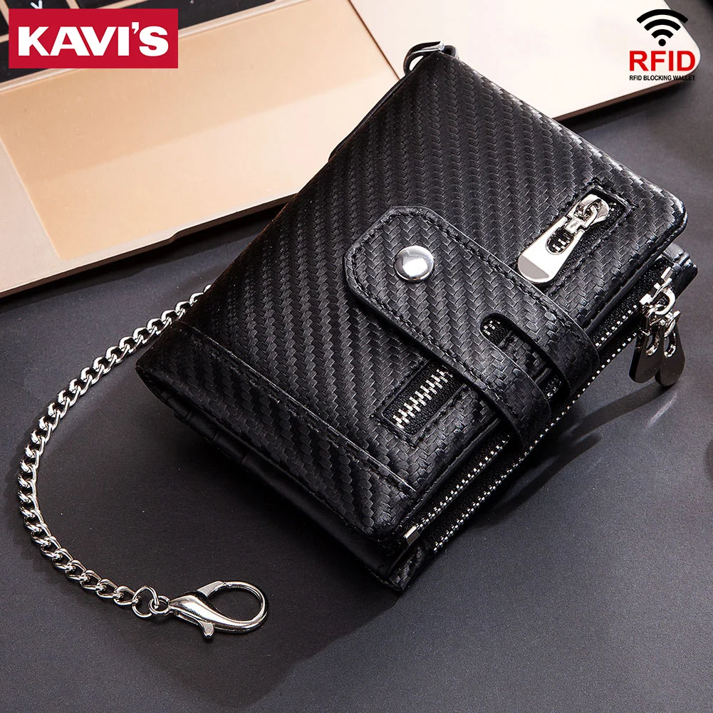 Carbon Fiber Men Wallets RFID Blocking Credit Card Holder Purse High Quality Bifold Male Money Bags carteras Short