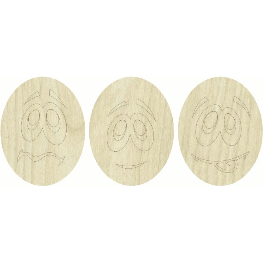 KD256 Egg Smileys pcs Set Set Wooden Package Ornament, Hobby Wood Ornament