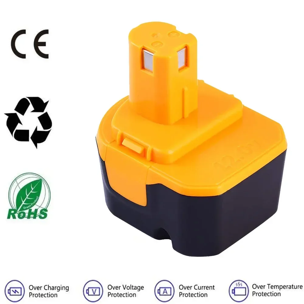 NiCd Replacement Battery, 12V, 6.0 Ah, Suitable 1400652, 1400670, 1400652B, 1400143, RY-1204