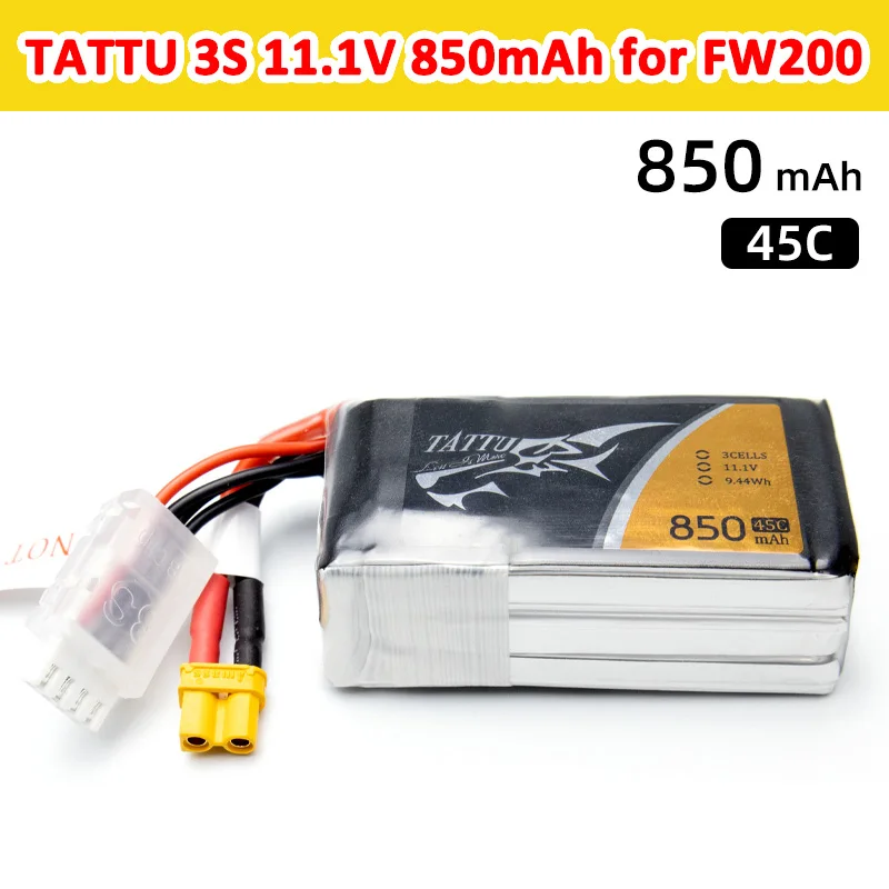 TATTU 3S 11.1V 850mAh 45C Battery Spare Part Special for FW200 RC Helicopter FPV Traversing Aircraft Accessory