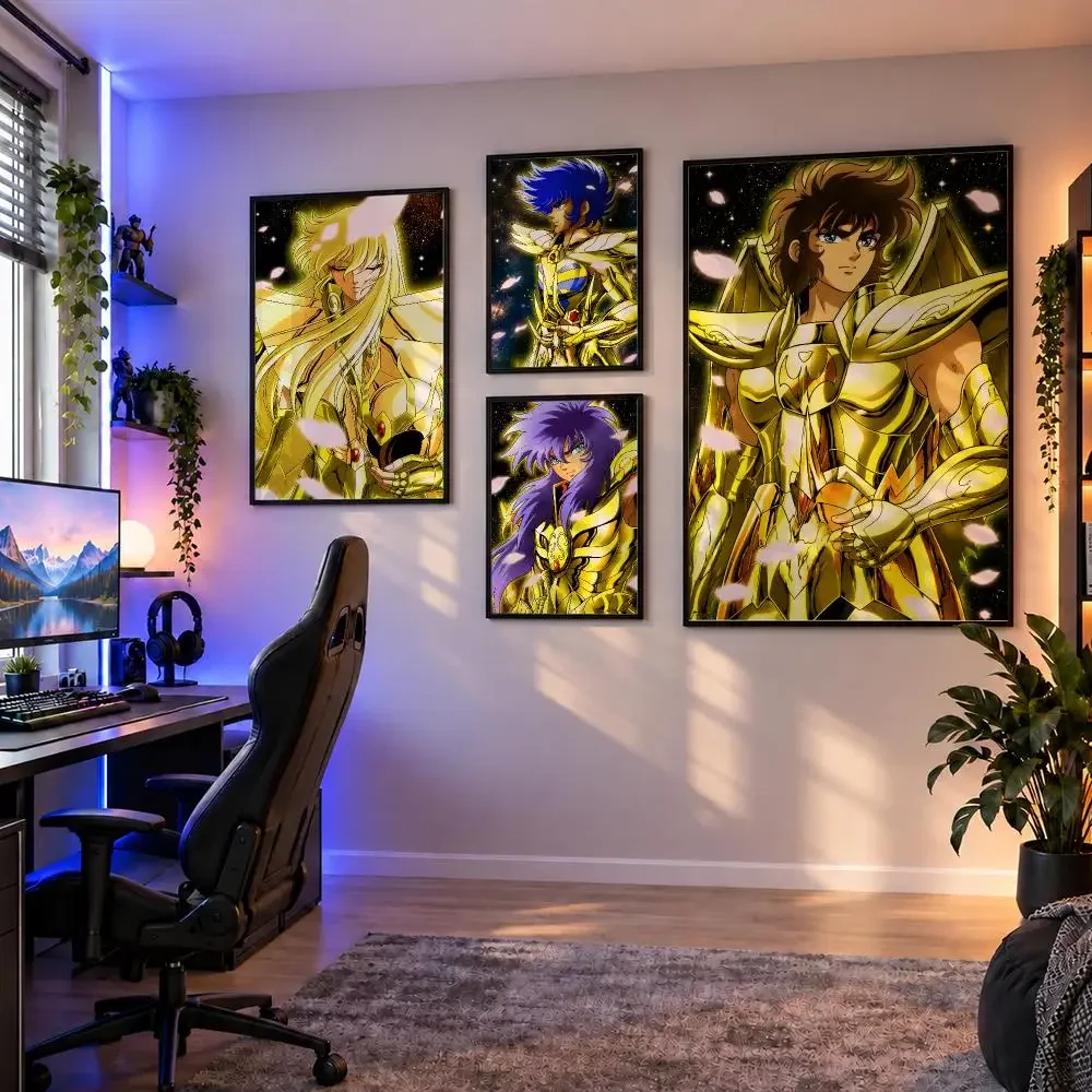 Anime Saint Seiya Knights Of The Zodiac Poster Wall Art PP Waterproof HD Self Adhesive Modern Home Decor Living Room Apartment
