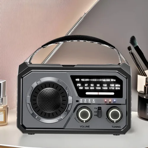 Radio de emergencia portátil de 16000mah AM FM NOAA/WB Radio de carga con manivela Solar linterna lámpara de lectura alarma SOS Radio meteorológica