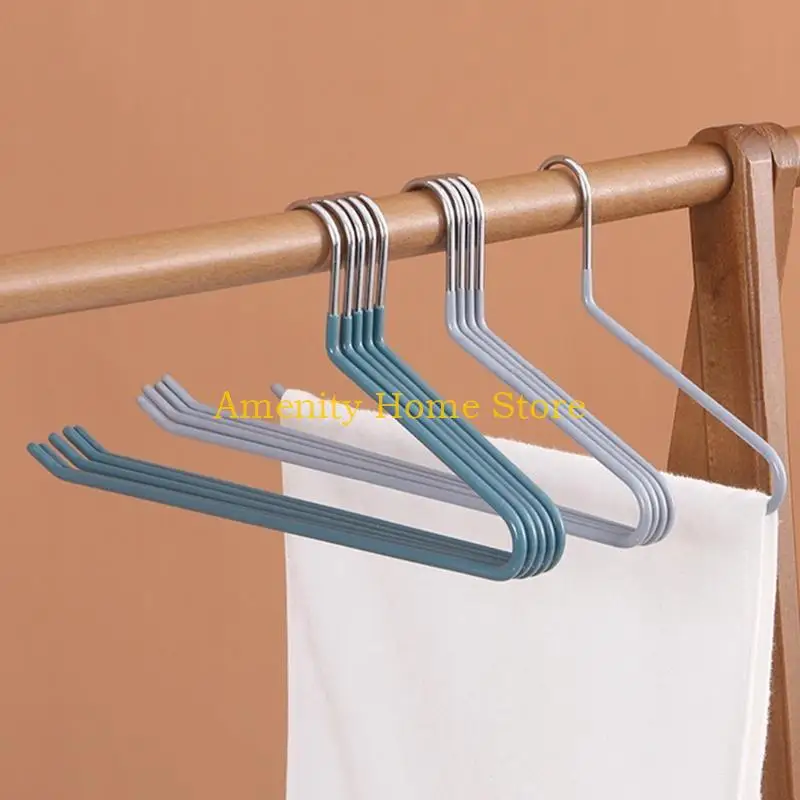 F26C 10pcs Trousers Pants Hangers Non Slip Coating Space Saving Open Ended Design Multi-functional
