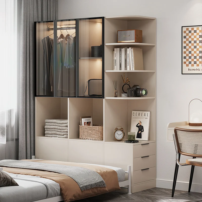 خزانة ملابس بجانب السرير، غرفة نوم منزلية، غرفة صغيرة، خزانة ملابس أطفال، خزانة ملابس معلقة بسيطة، فاخرة خفيفة