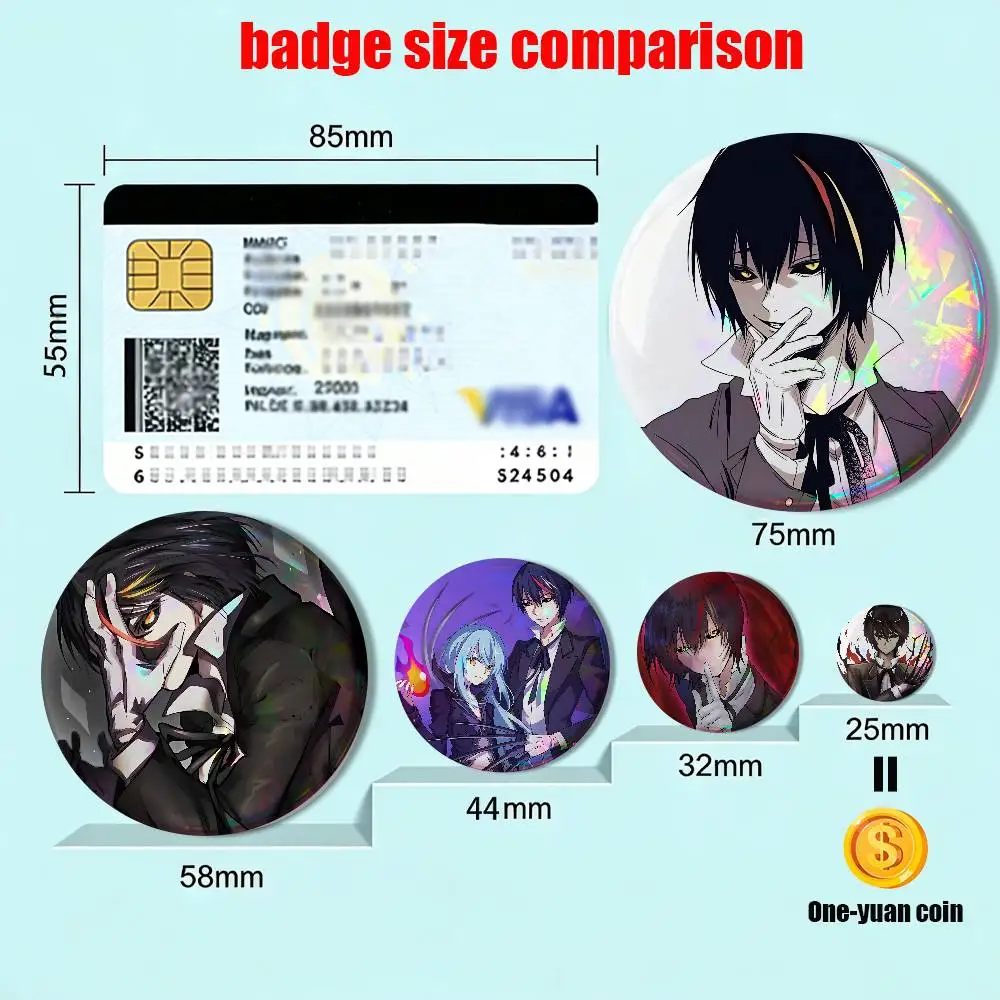 Demon Realm Diablo TenSura Badges Badges On Backpack Jacket Cartoon Round Brooches  Acrylic Button Pins Collection Gifts