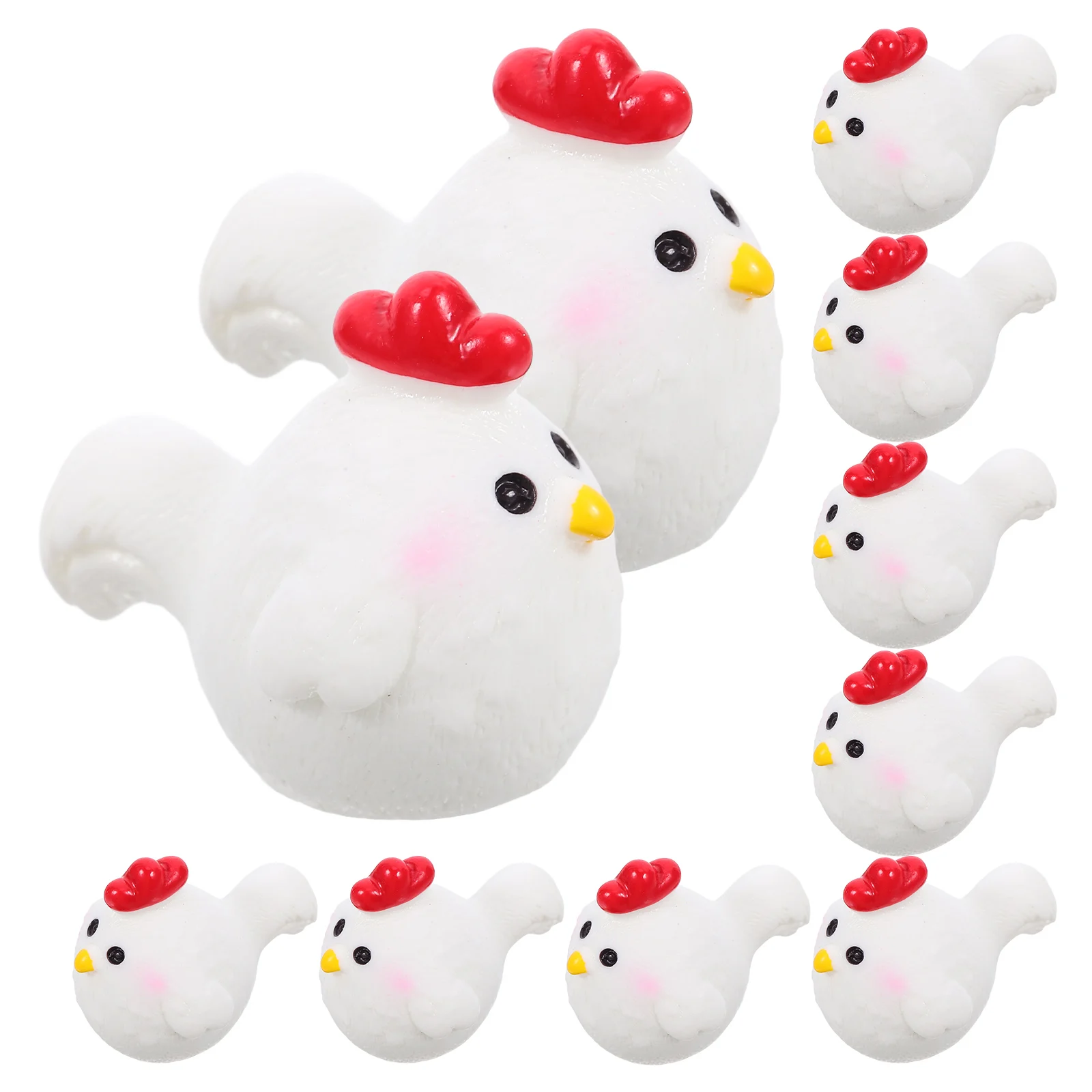 

10pcs Mini Chick Decoration Resin Material Lightweight Exquisite Workmanship Lovely Cute Chick Appearance Household Decor Micro