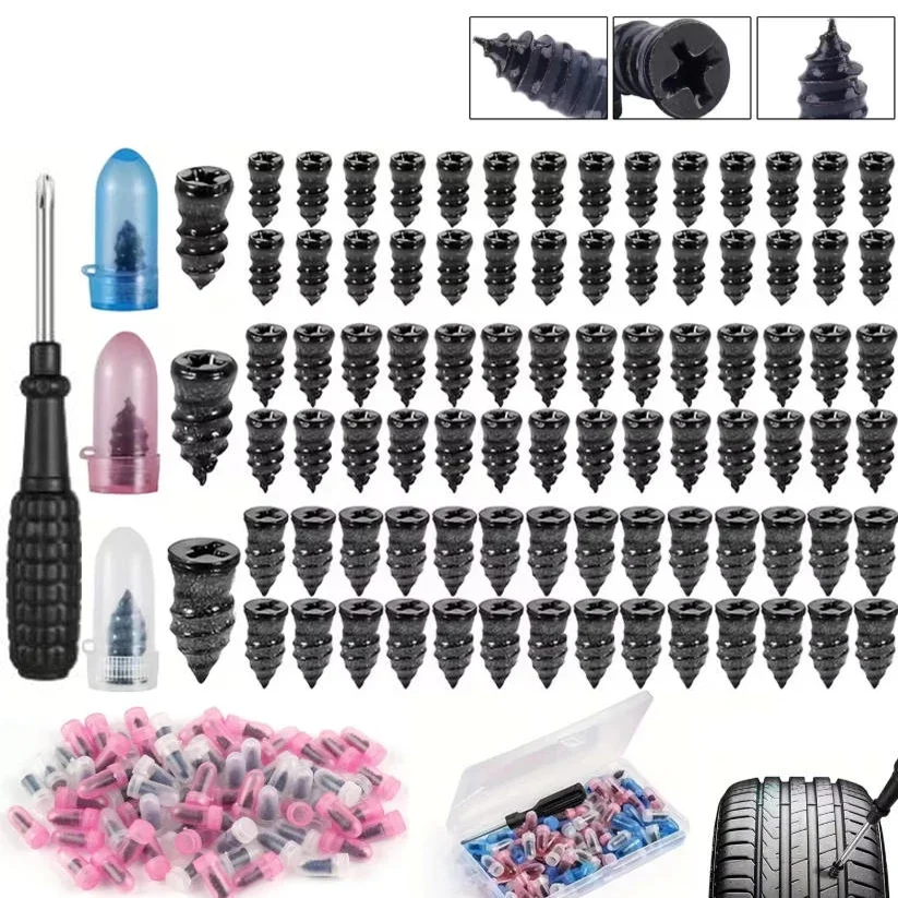 85/22-teiliges Auto-Reifenreparatur-Gummistopfen-Set, universell für Autos, Motorräder, LKW, Fahrräder, Roller, Reifenpannen-Reparaturwerkzeuge