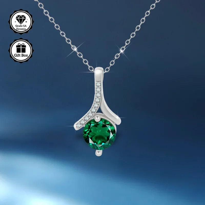 LAMVOICE/1 Karat Zirkonia-Halskette, hochwertiger Schmuck für Frauen, hypoallergene Halskette, Weihnachtsgeschenk für