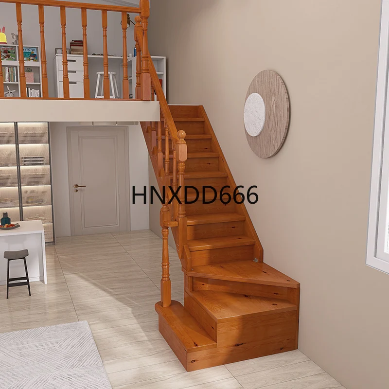 

Duplex household solid wood loft stairs