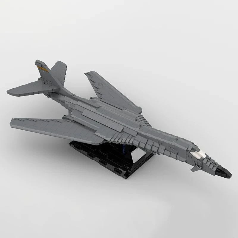 MOC Kreativtechnologie B-1B Flugzeugkavallerie-Bomber Kampfflugzeug Blockmodell DIY Erwachsenen-Puzzle Bausatz Spielzeug Geburtstagsgeschenk für Jungen Dekoration – Detail 2