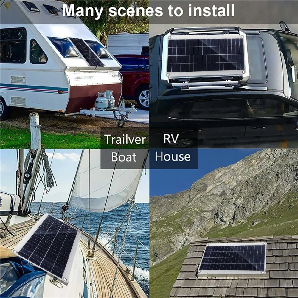 10W High Efficiency Solar Panel Kit RV Caravan Boat Off Grid Power Device Portable Energy Charger System With USB Controller