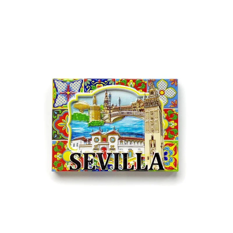 

3D Architectural Style Refrigerator Magnet Strong Magnetic Living Room Vintage Decoration Seville Travel Souvenir