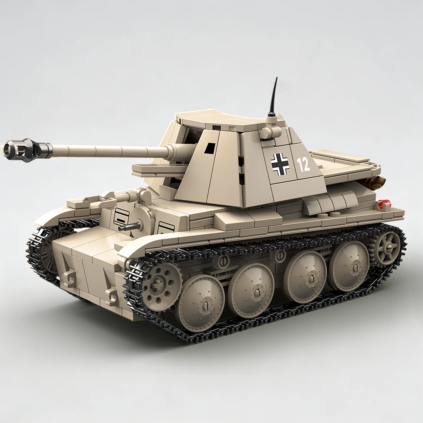 

QUANGUANG100295 full crown Jigsaw Deus Marmot III H-type tank fighter car assembly toy World War II military armored vehicle boy